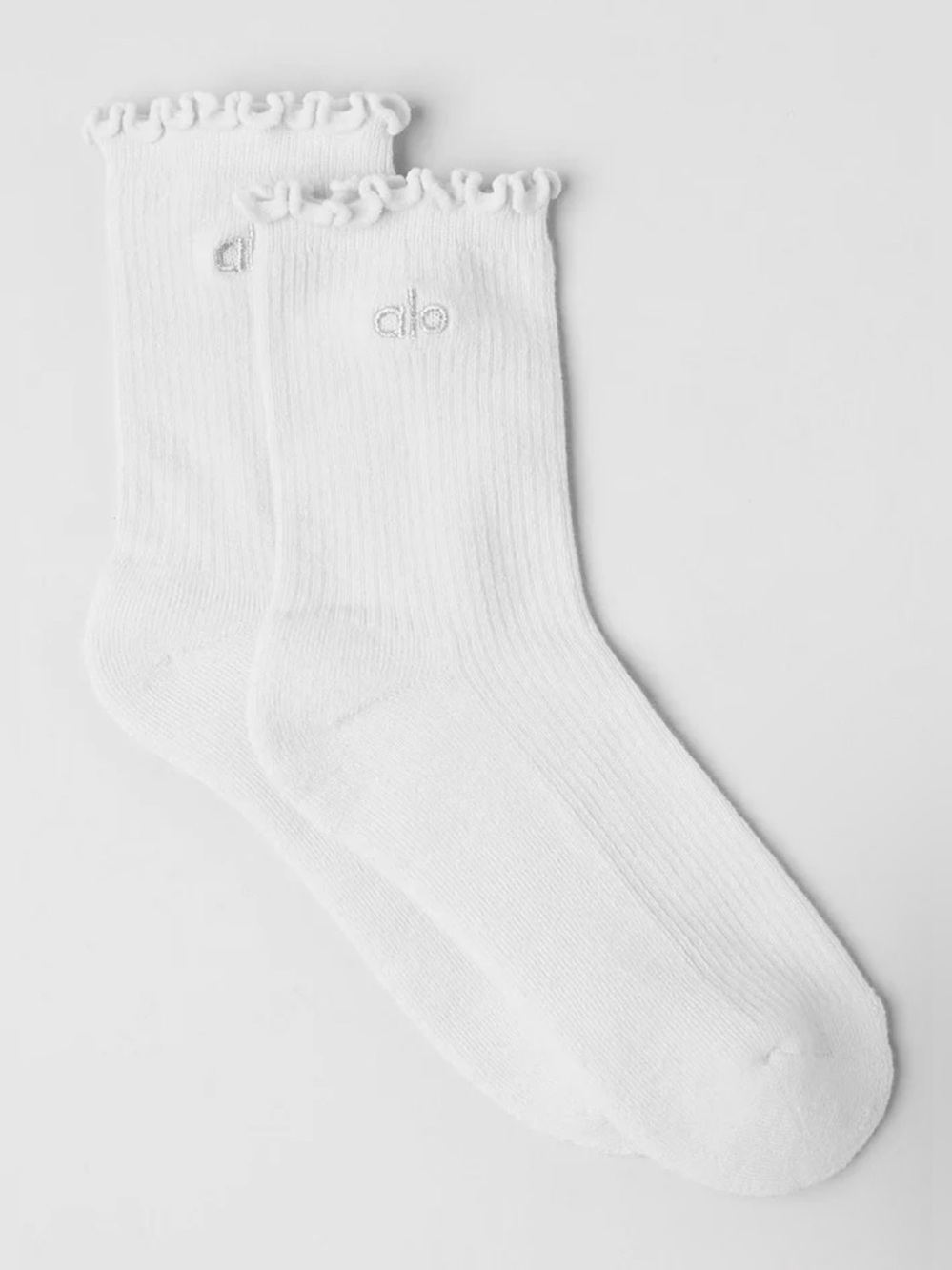 ALO YOGA women's Lettuce Eage sock, WHITE NWT